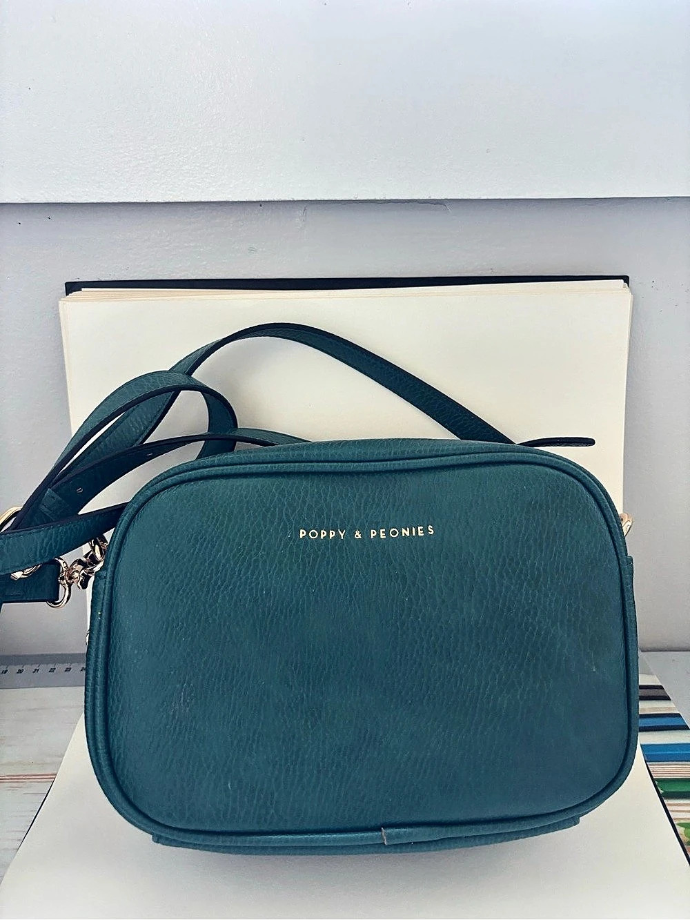 Poppy & Peonies 24/7 Crossbody Blue Bag